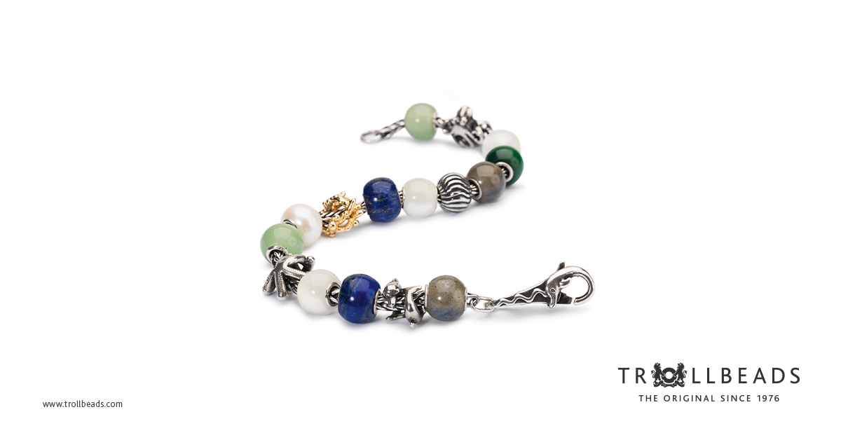 Trollbeads Pietra di Luna Bianca Rotonda